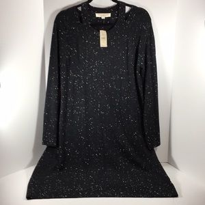 LOFT Sweater dress black & white LP NEW